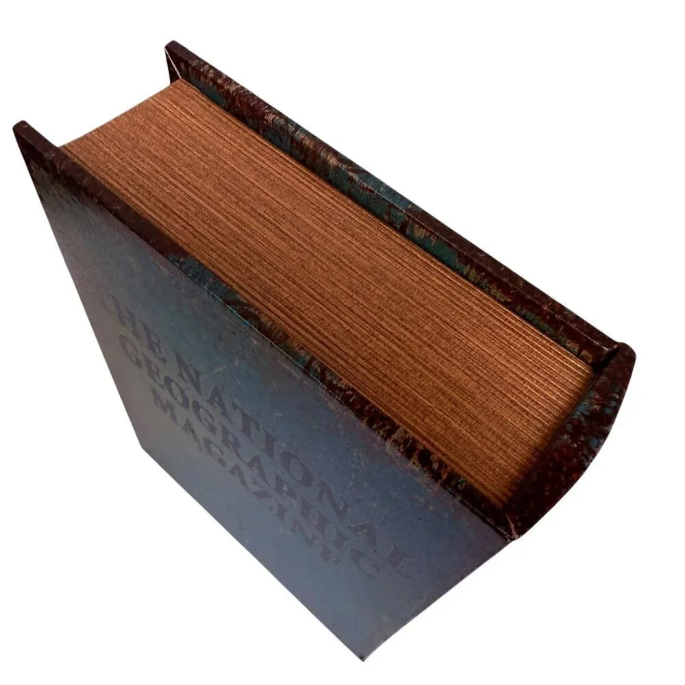 National Geographic Storage Book Boxes Set of Two Bookshelf Coffee Table Decor